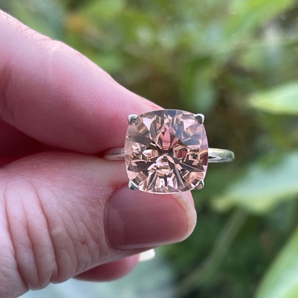 Gorgeous peach Morganite Silver rings 7, 8.5 - Picture 12 of 12